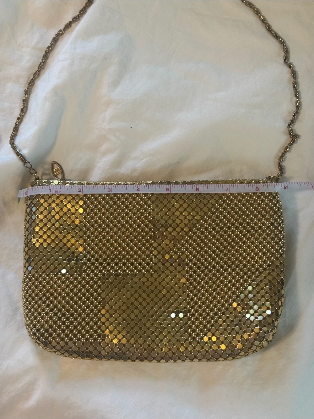 Vintage Gold Sequin Chain Clutch